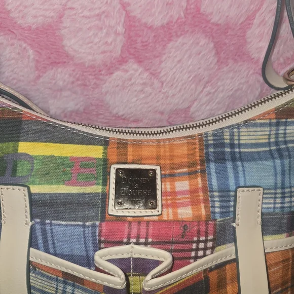 vintage Dooney & Bourke Madras Plaid Patchwork Hobo shoulder bag from the Picnic - Picture 2 of 4